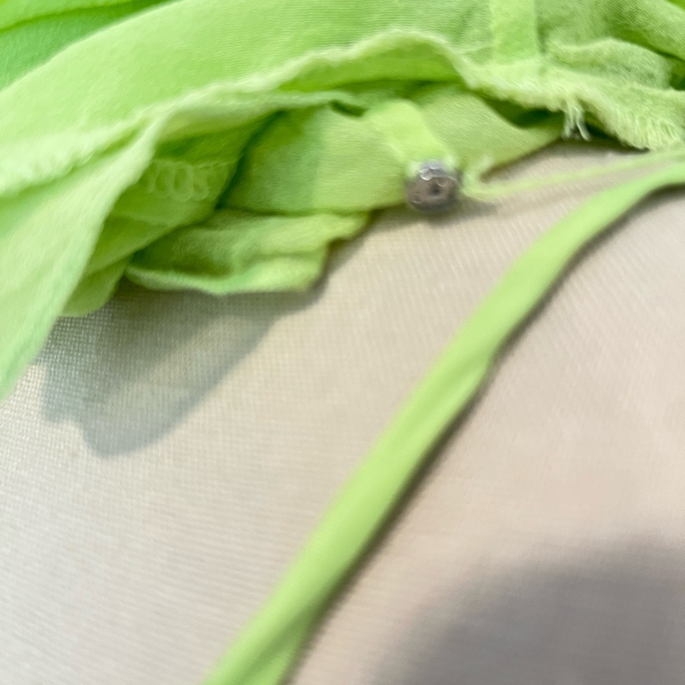 Worthington Lime Ruffle Chiffon with inside camsole Blouse - Picture 5 of 10